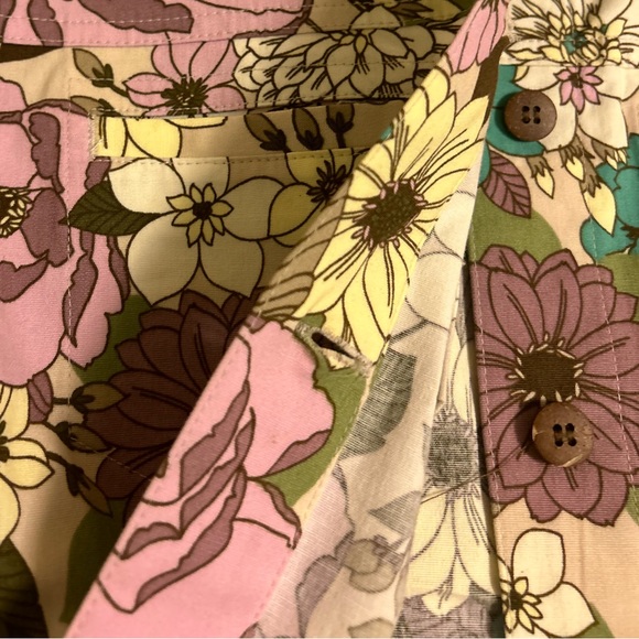 Floral Jacket Shirt Liz Claiborne Women’s Cotton Spandex Size 16 Pockets Long Sl - Picture 11 of 13